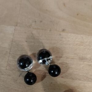 Elegant Black and Silver Earrings